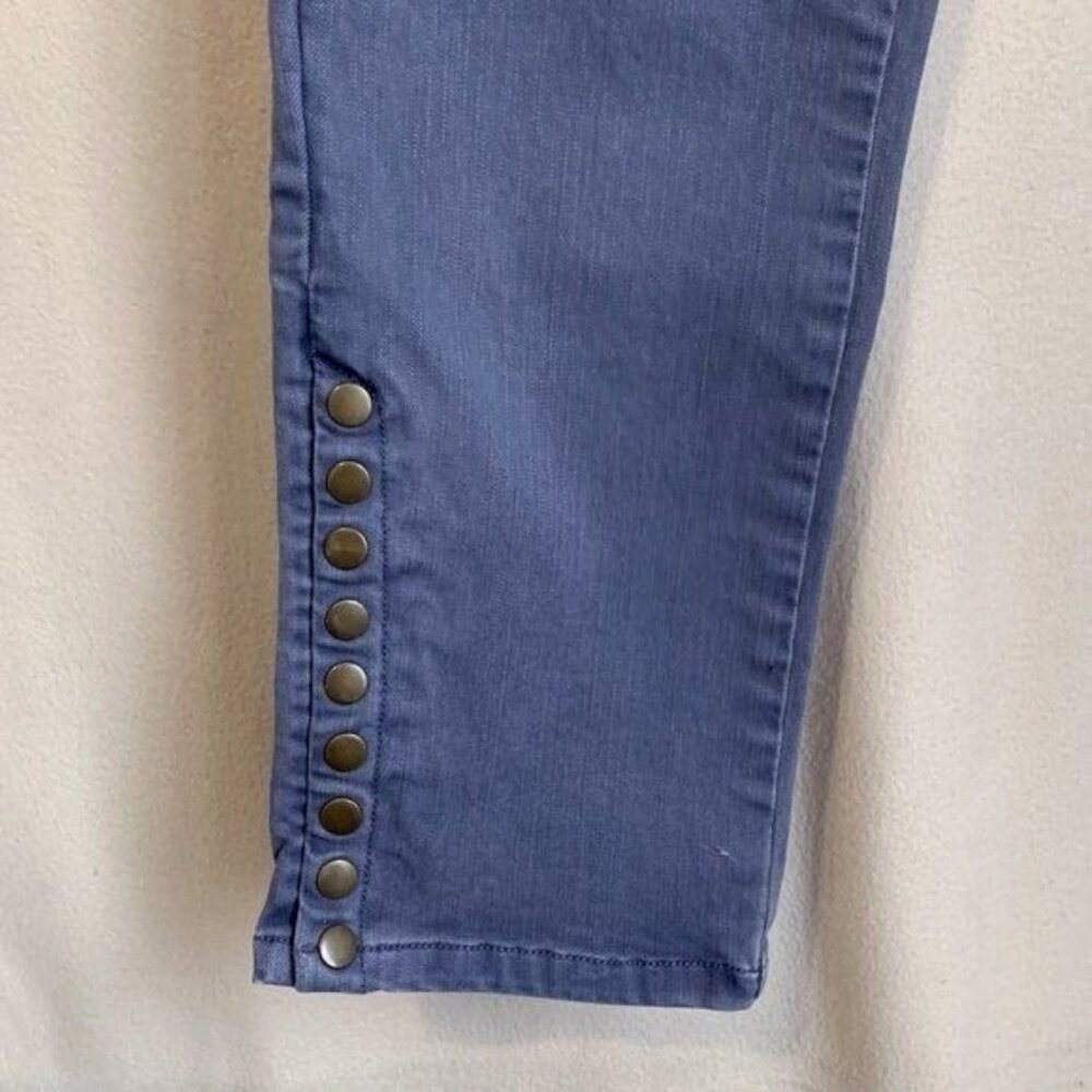 Soft Surroundings Women Medium Metro Denim Snap Ankle Blue Pull On Jeans 33x28.5 - Picture 5 of 9